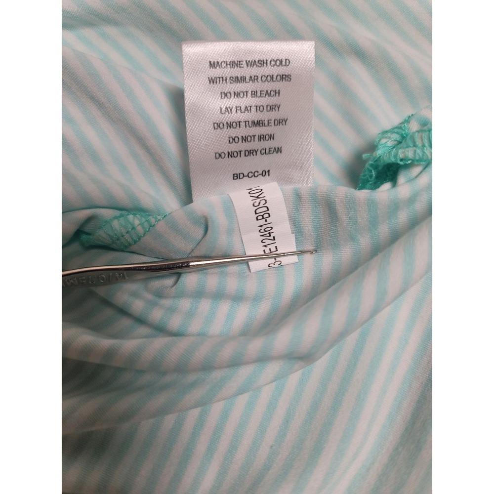 B. Draddy Sport Polo Shirt Mens L Golf White Green‎ Striped Stretch Logo Preppy - Picture 10 of 12